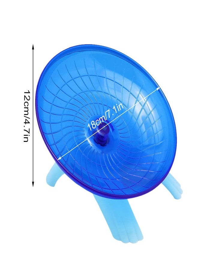 Litewood Small Hamster Wheel Hermit Crab Wheel Small Animal Flying Saucer Spinner Silent Running Exercise Toy Cage Tank Accessory for Dwarf Hamster Gerbil Mouse Rat Mice Hermit Crab (Blue) - Image 2